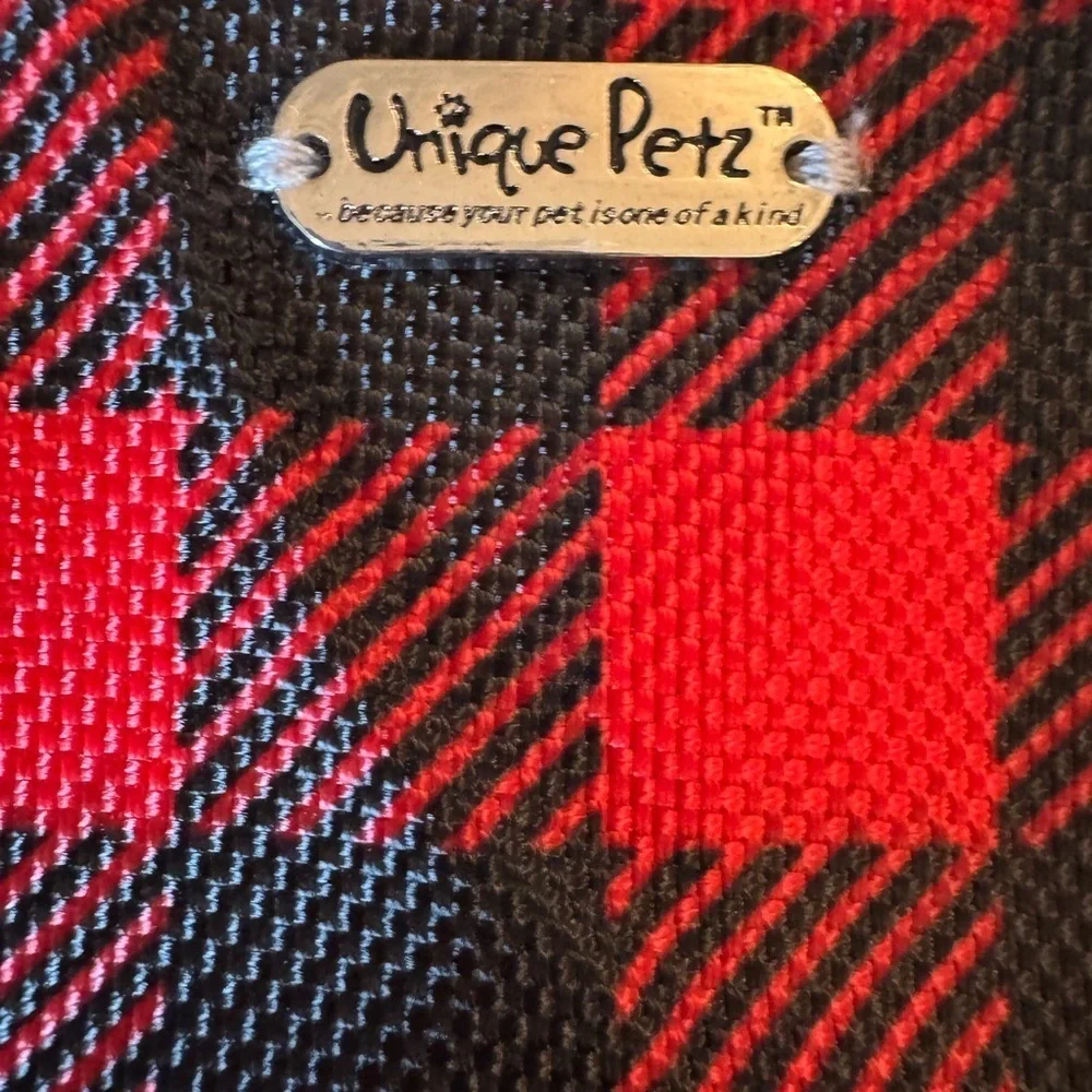 Unique Petz Red and Black Plaid Pet Harness in Size Medium